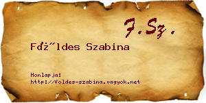 Földes Szabina névjegykártya