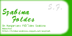 szabina foldes business card