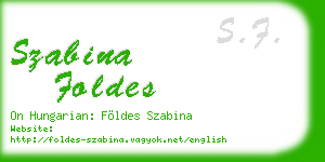 szabina foldes business card